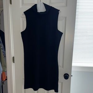 Banana Republic Black Sheath Mini Dress Mock Neck Sleeveless